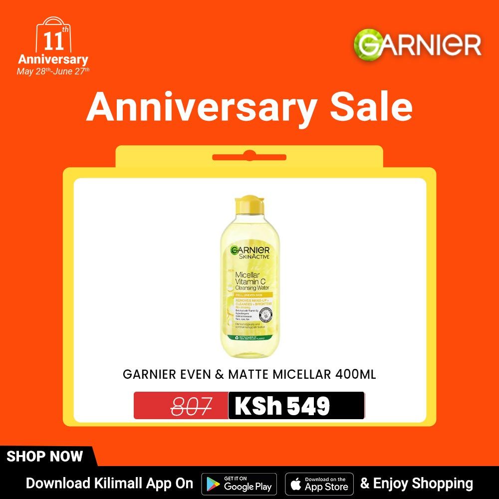 【Discounted】Garnier Even & Matte Vitamin C Micellar Cleansing Water - 400ml