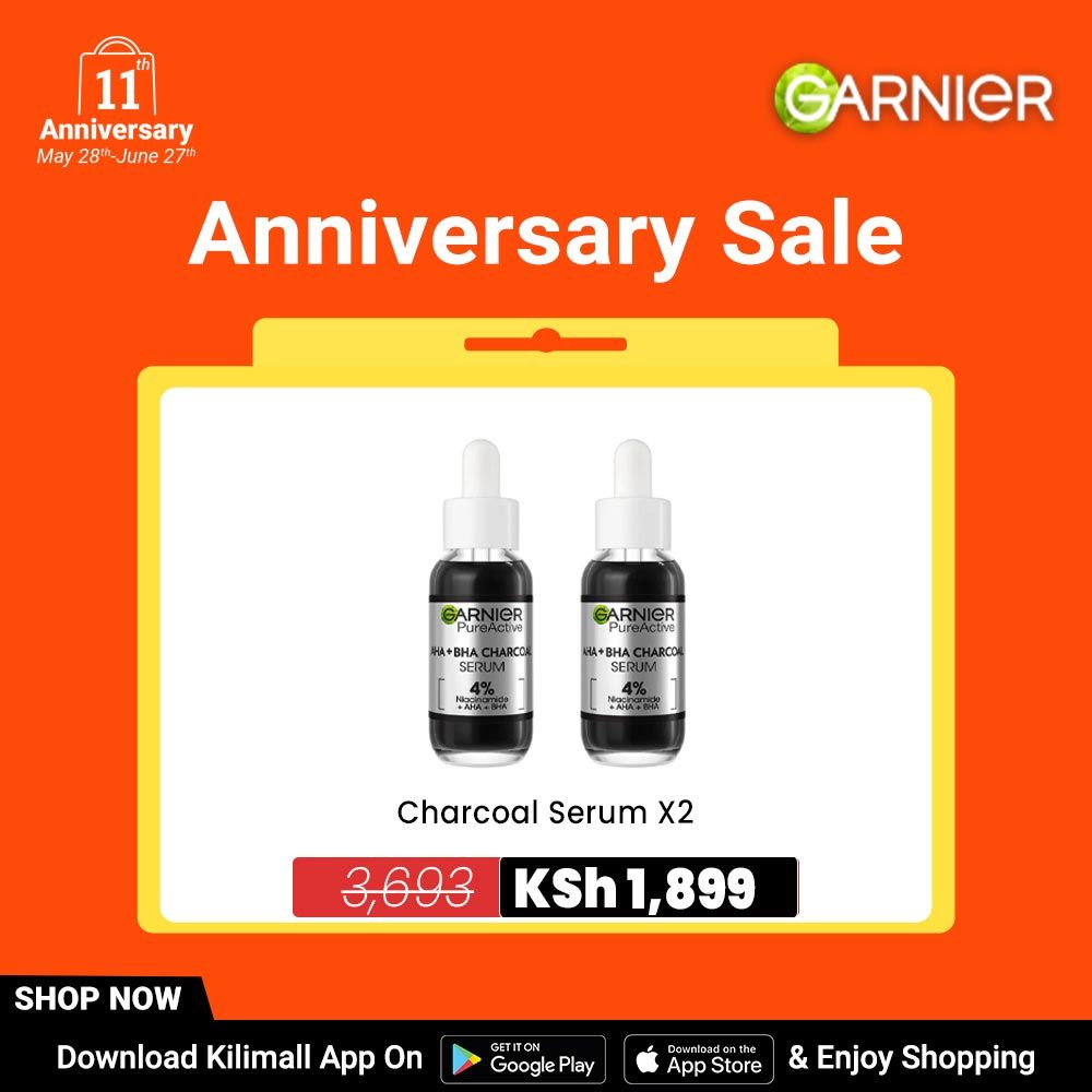 【Discounted】Garnier Charcoal Serum With AHA+BHA 30ml Twin Pack