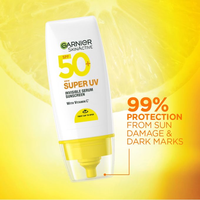 Garnier Even & Matte Super Day Cleanse & Protect Kit: Super UV SPF 50 Sunscreen + Micellar Water 400ml + Day Serum 15ml