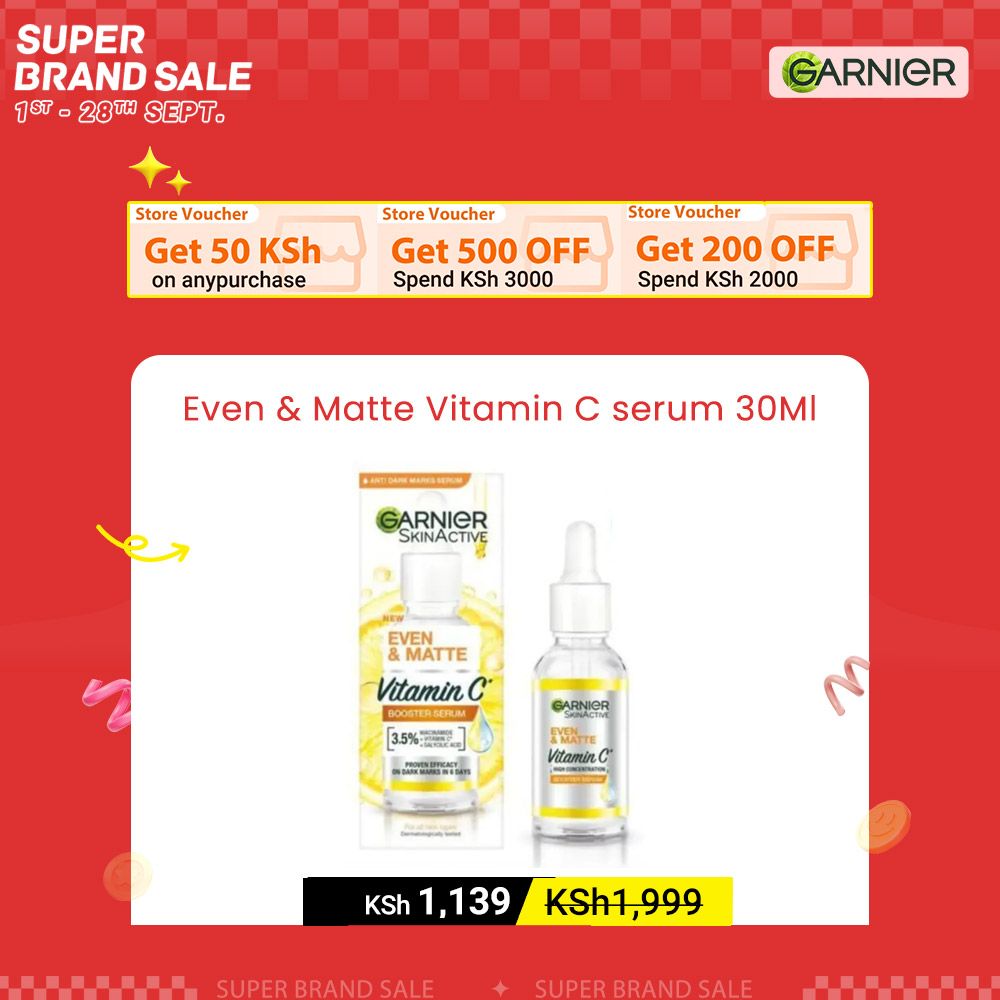 【Discounted】Garnier Even & Matte Vitamin C Booster Serum 30ML