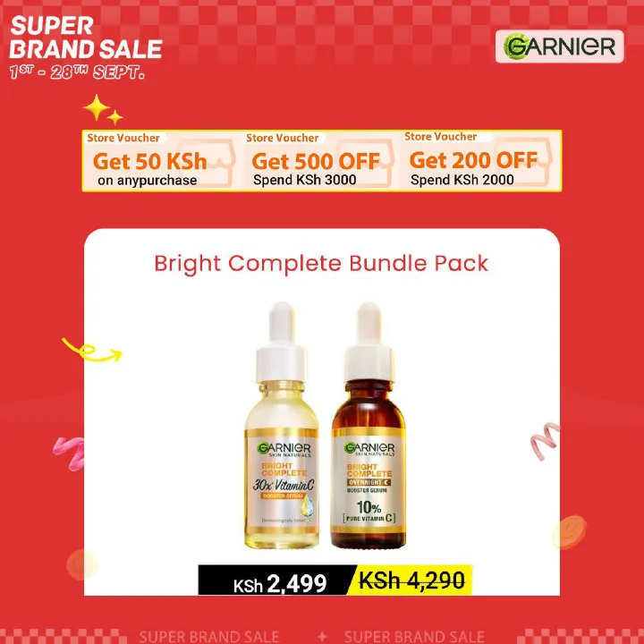 【Discounted】Garnier Day & Night Vitamin C Booster Serum Routine Pack