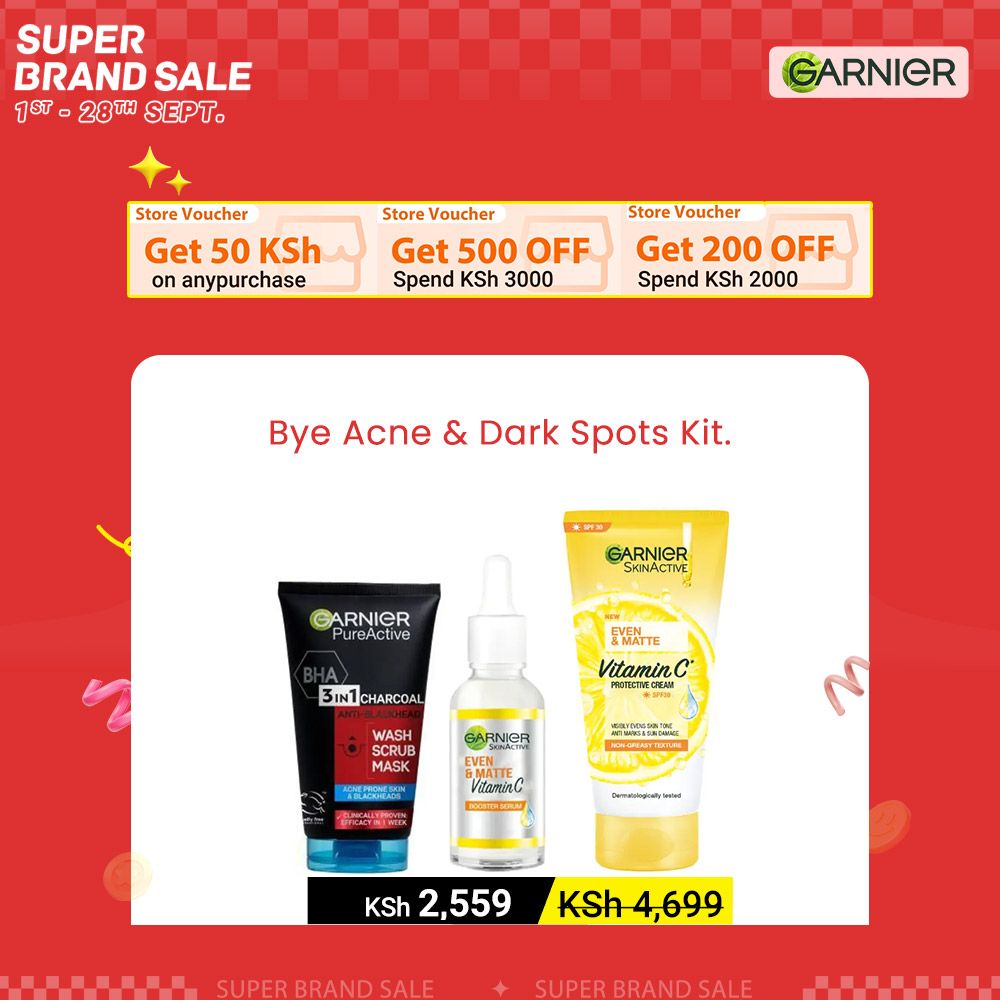【Discounted】Garnier Bye Acne & Dark Spots Skin Care Kit.