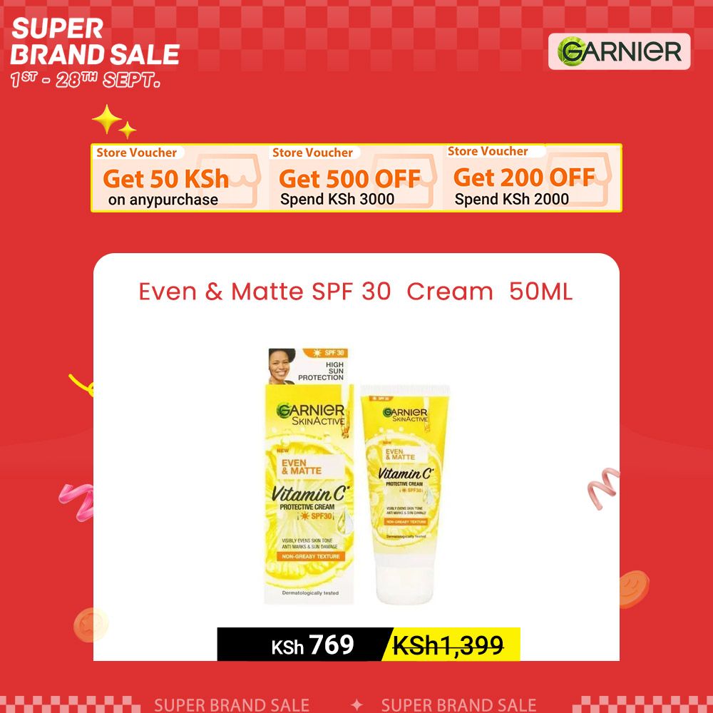 【Discounted】Garnier Even & Matte Vitamin C Sunscreen SPF30 50ml