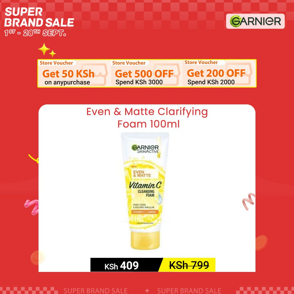 Garnier Even & Matte Vitamin C Cleansing Foam 100Ml