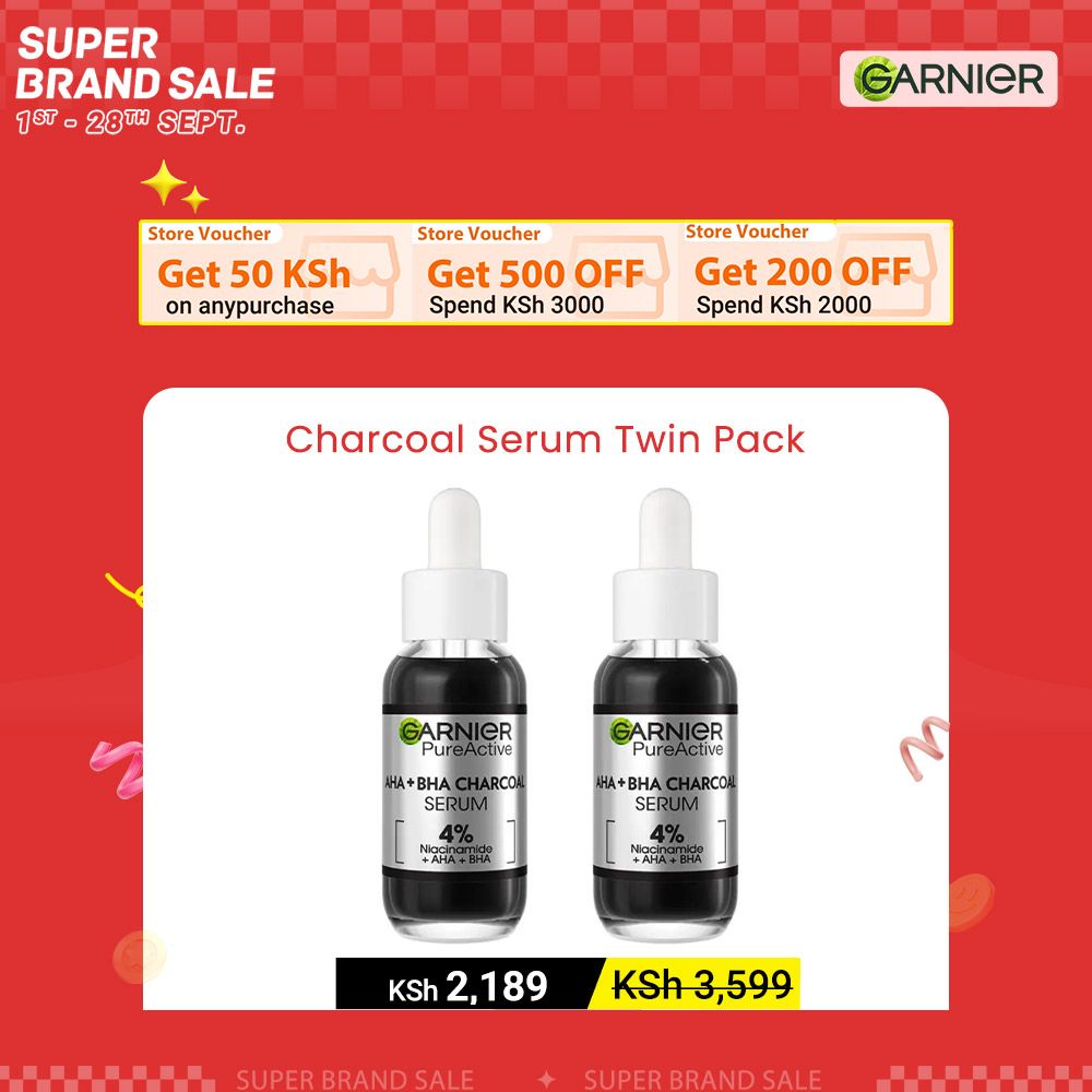 【Discounted】Garnier Charcoal Serum With AHA+BHA 30ml Twin Pack