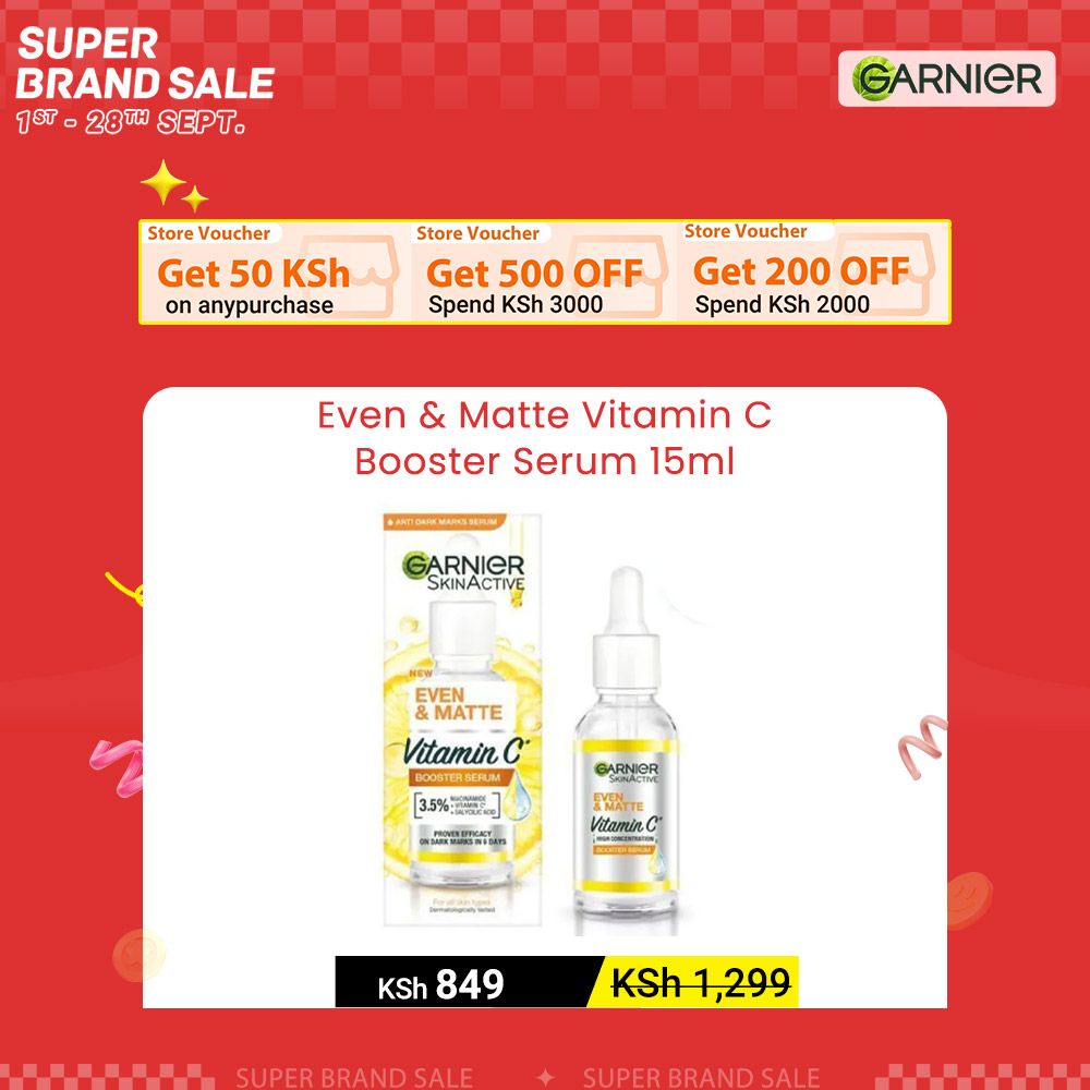 【Discounted】Garnier Even & Matte Vitamin C Booster Serum 15ml
