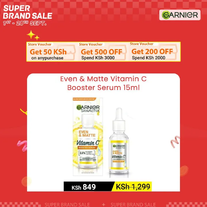 【Discounted】Garnier Even & Matte Vitamin C Booster Serum 15ml