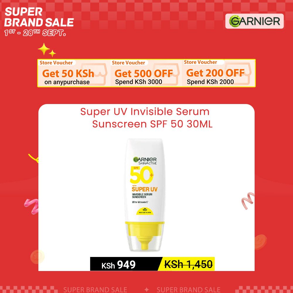 【Discounted】Garnier Super UV Invisible Serum Sunscreen  SPF 50 30ML