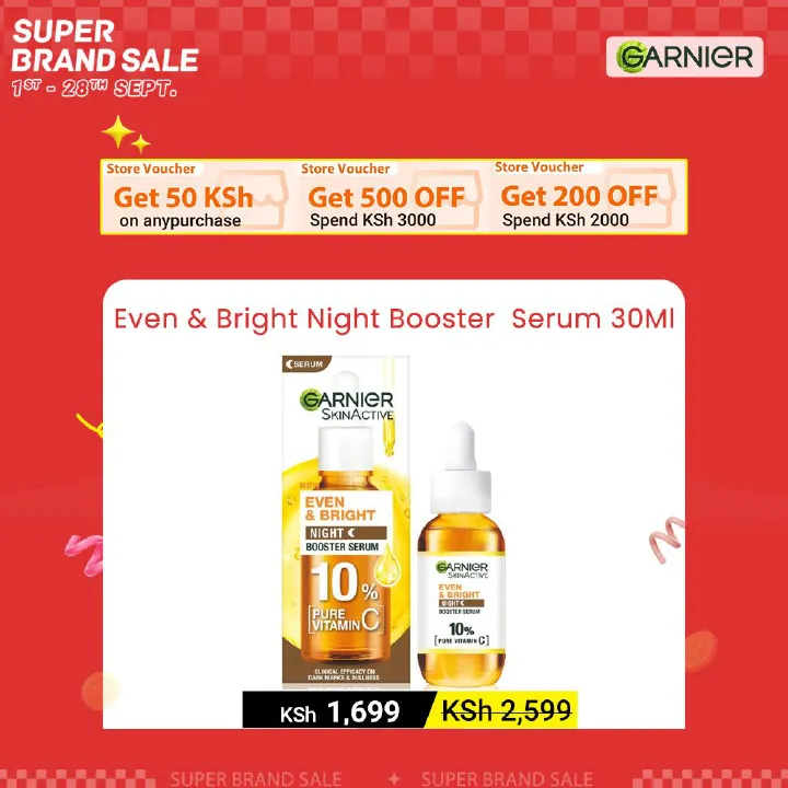 【Discounted】Garnier Brightening Night Serum With 10% Pure Vitamin C 30Ml