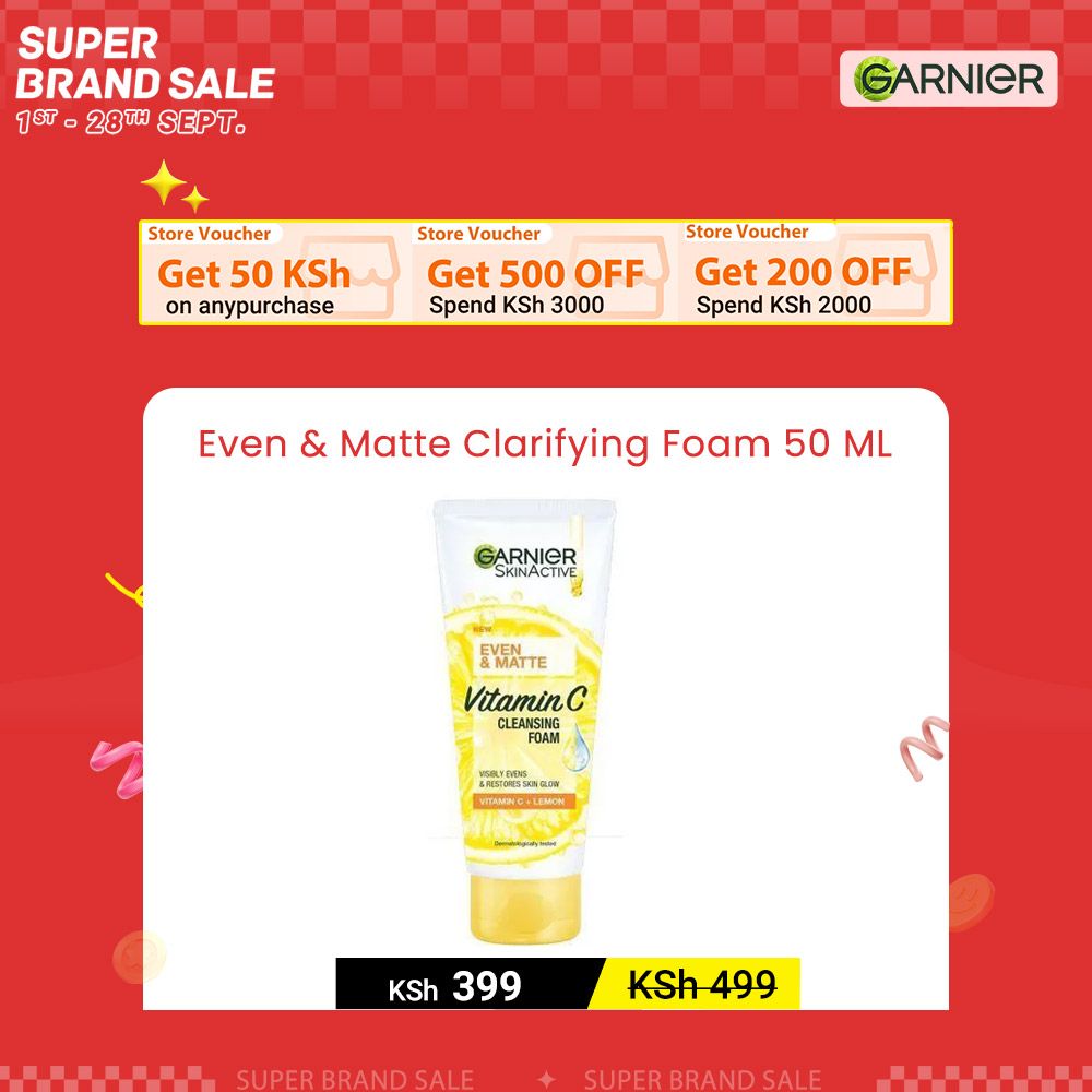 【Discounted】Garnier Even & Matte Gentle Cleansing Foam 50ml
