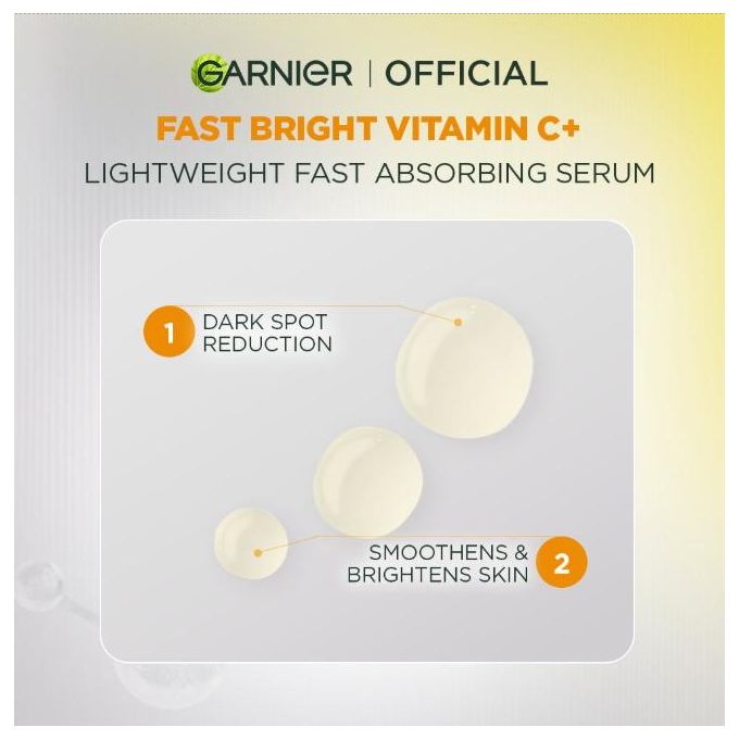 Garnier Even & Bright Booster Serum Vitamin C+ with 3.5% Niacinamide + Vitamin C & Salicylic Acid Brightens & Corrects Dark Spots