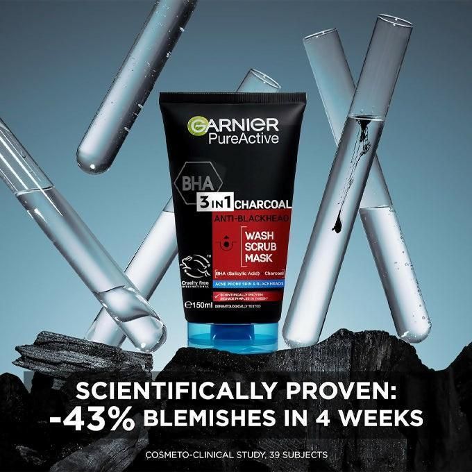 【Discounted】Garnier Acne Control Kit:  Pure Active Charcoal Wash+ Serum + Air Cream