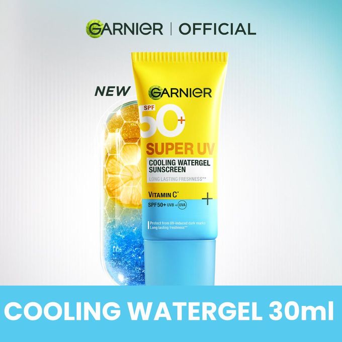 Garnier Super UV Cooling Watergel Sunscreen with Vitamin C & SPF 50 + UVB/UVA, Protects from UV Induced Dark Marks
