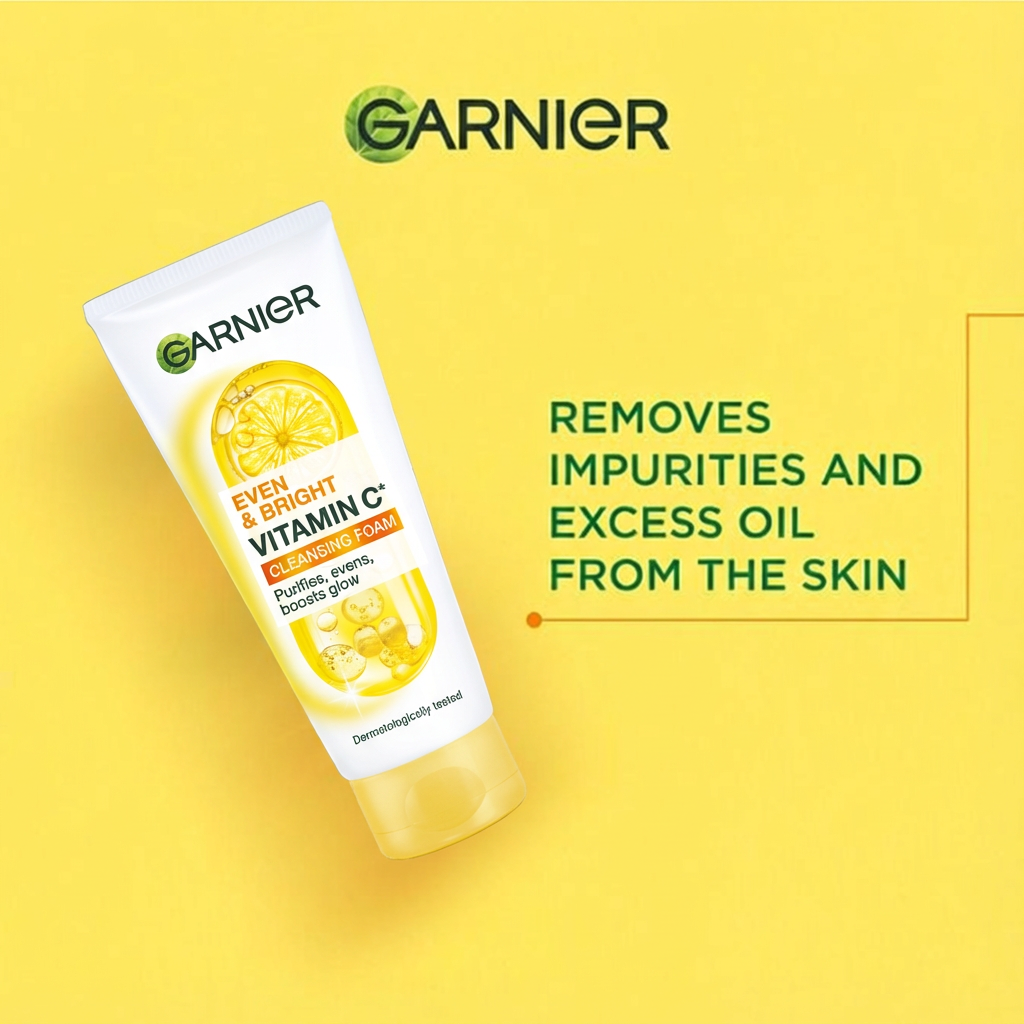 Garnier Even & Matte Vitamin C Cleansing Foam 100Ml