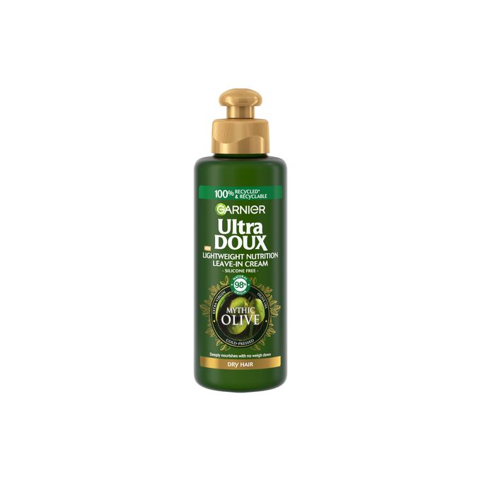 Garnier Ultra Doux Lightweight Nutrition Leave-in Cream With Mythic Olive - Deeply Nourishes With No Weigh Down For Dry Hair