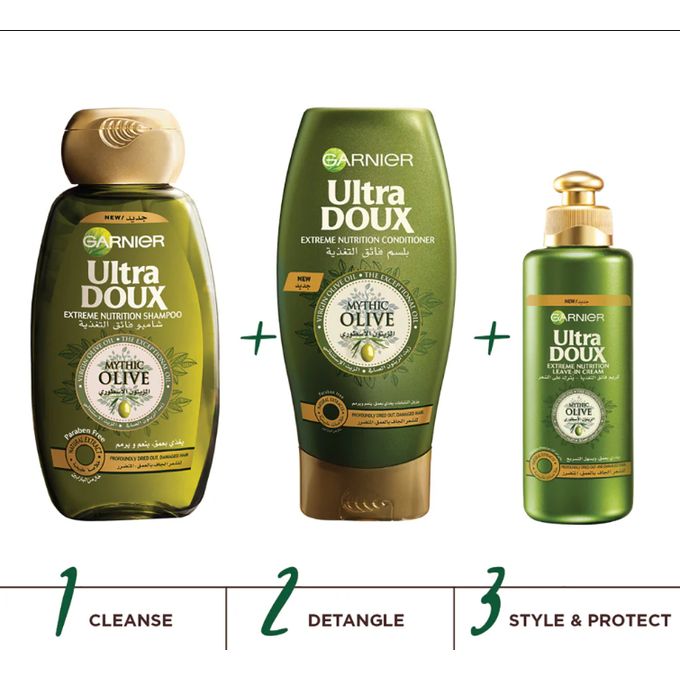 Garnier Ultra Doux Lightweight Nutrition Leave-in Cream With Mythic Olive - Deeply Nourishes With No Weigh Down For Dry Hair