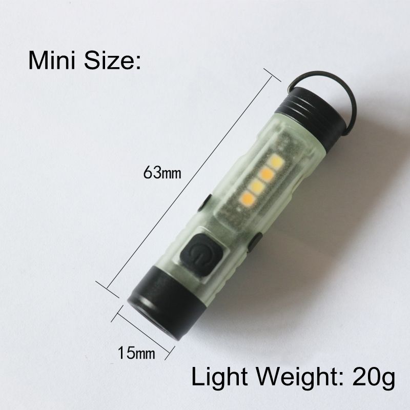 Mini Flashlight Outdoor Key Clip Cap Portable Led Lamp Long Endurance Emergency Relief Pocket Lighting Tool Rechargeable Small Torch