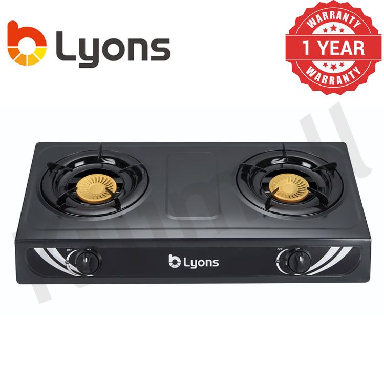 LYONS GK-011 Gas Cooker Double Burner Gas stove Super Infrared Heater Desktop Gas Stove gas cookers Stainless Steel Double Stove Black