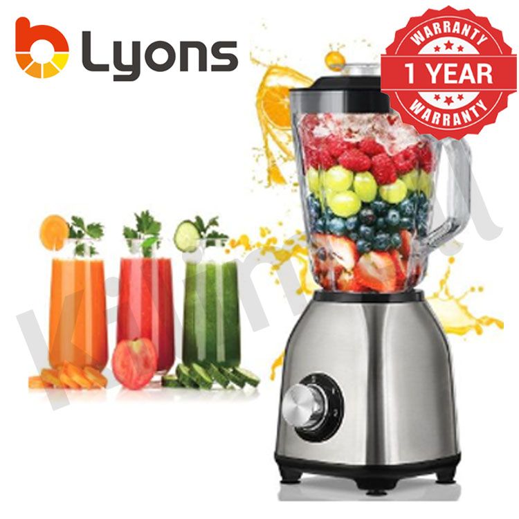 LYONS 1.5L 2 In 1 Motor Stainless Steel Blender FY-B906 Quality With Grinder Juicer White【HOT】