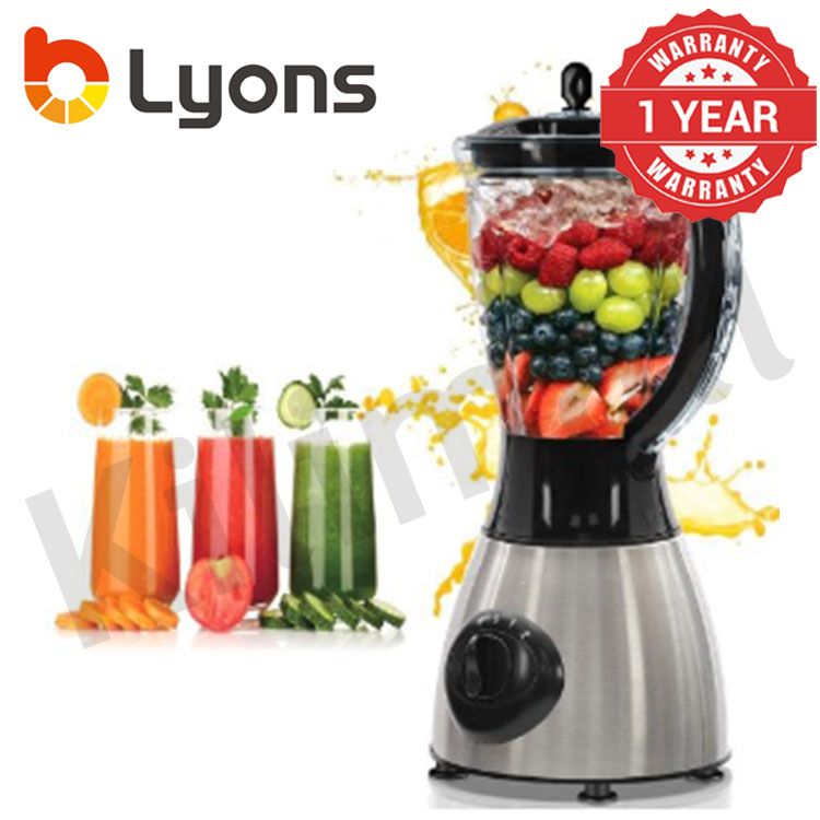 LYONS 1.5L 2 In 1 Motor Stainless Steel Blender FY-B900 Quality With Grinder Juicer White【HOT】 as the pic