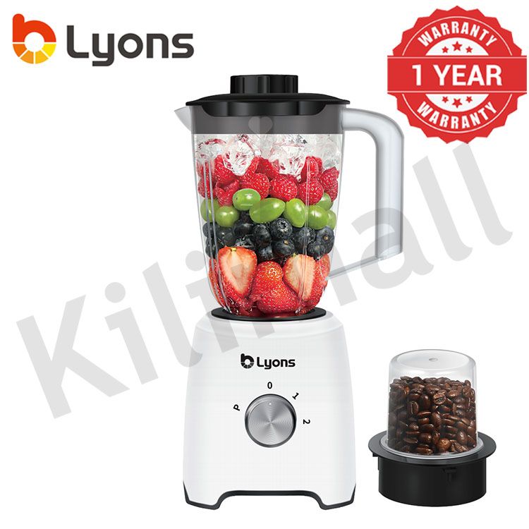 LYONS 1.5L 2 In 1 Motor Stainless Steel Blender YT-138 Quality With Grinder Juicer White【HOT】 White,1.5L