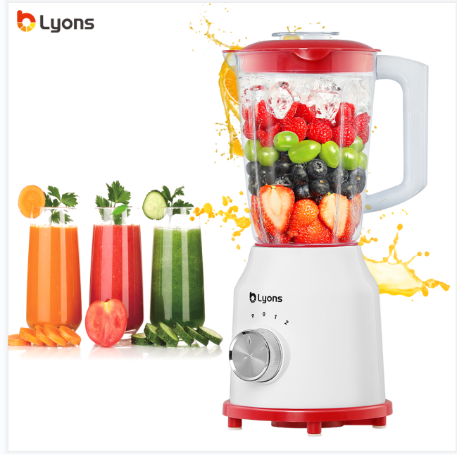 LYONS 1.5L 2 In 1 Motor Stainless Steel Blender YT-121 Quality With Grinder Juicer White【HOT】