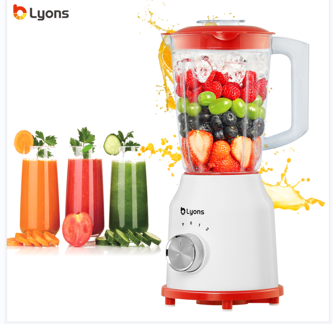 LYONS 1.5L 2 In 1 Motor Stainless Steel Blender YT-121 Quality With Grinder Juicer White【HOT】