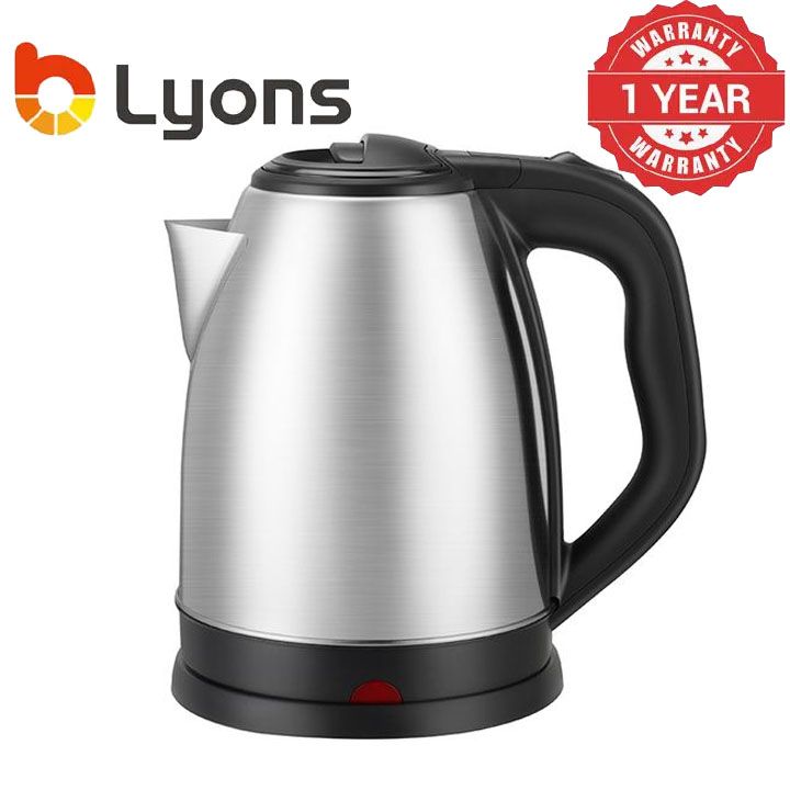 LYONS 1.8L/2.2L Cordless Stainless Steel Electric Kettle FK-0324/FK-0301/FK-0325/FK-0323 Silver - 1.8L