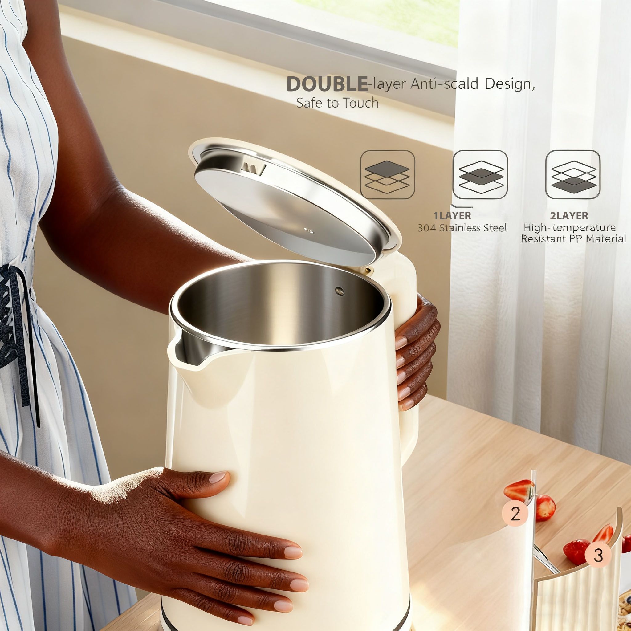 AILYONS 1.8L Electric Kettles Stainless steel FK-0322 electric kettle Kitchen Appliances Small Appliances