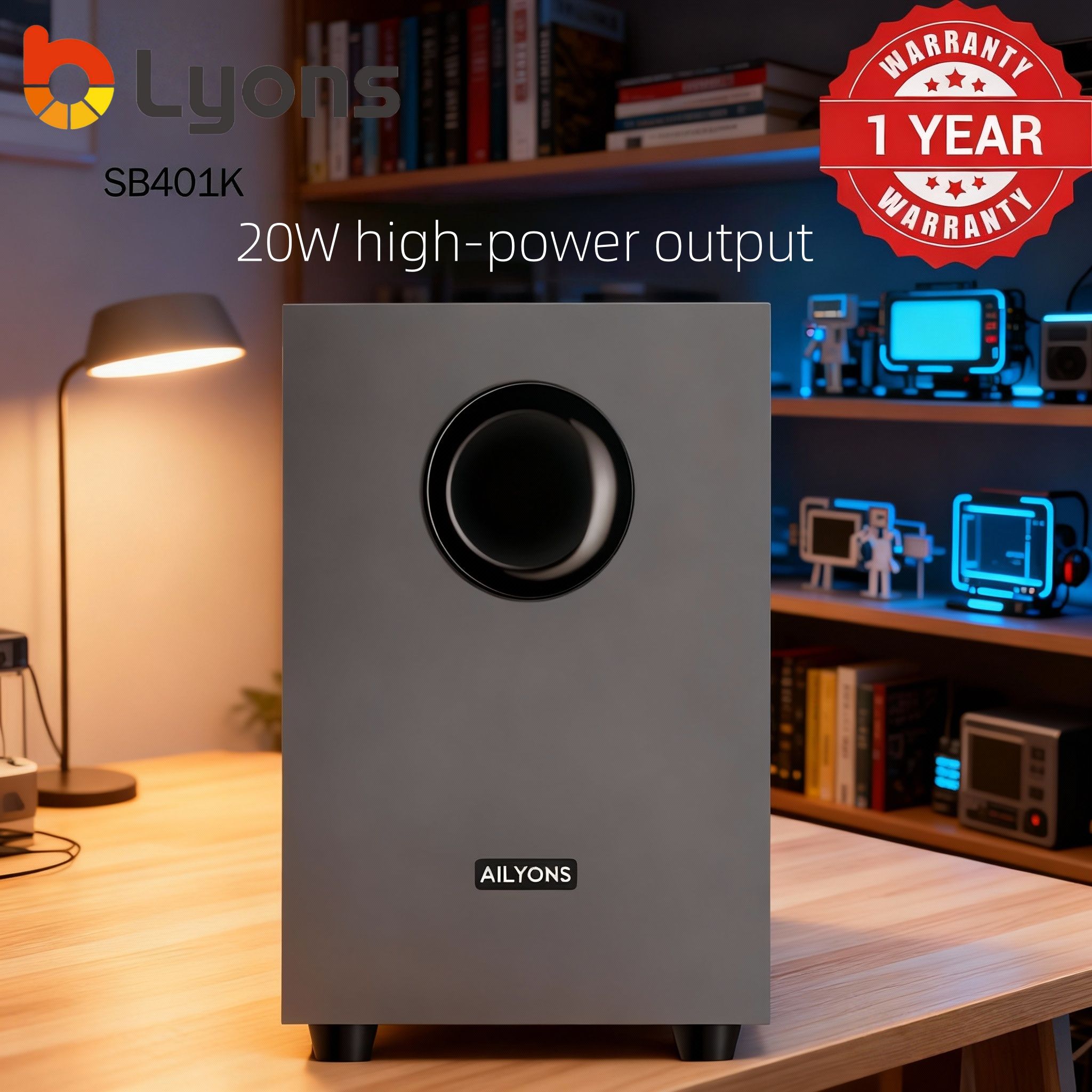 AILYONS SB401K 2.1CH Speaker System woofer Sound Bar Subwoofer Soundbar Multimedia  18000W PMPO Black 30W+15W×2【Hot！】