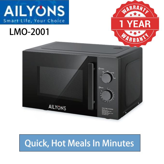 AILYONS LMO-2001 20L Electric Home Microwave Oven-1100W-BLACK(1YR WRTY)