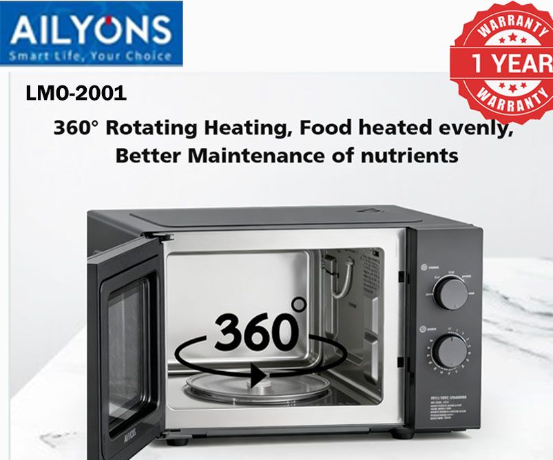AILYONS LMO-2001 20L Electric Home Microwave Oven-1100W-BLACK(1YR WRTY)
