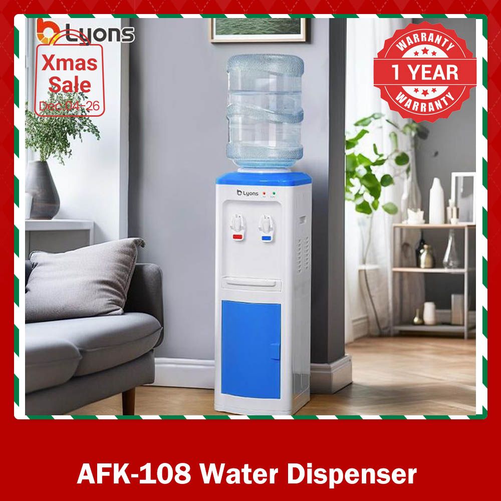 LYONS AFK-108 Household Appliance Hot and normal standing Water Dispenser with Storage Cabinet 2 Faucets Kitchen Appliance big size