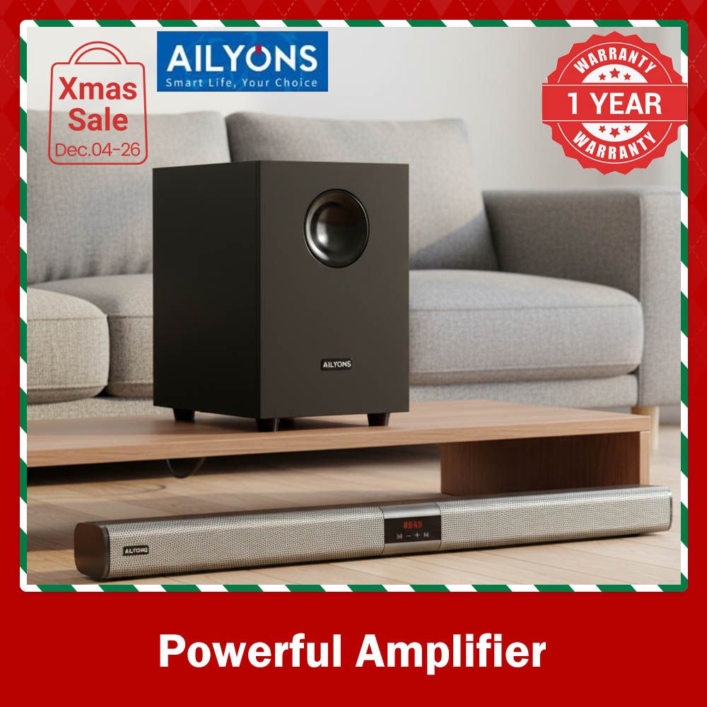 AILYONS SB401K 2.1CH Speaker System woofer Sound Bar Subwoofer Soundbar Multimedia  18000W PMPO Black 30W+15W×2【Hot！】