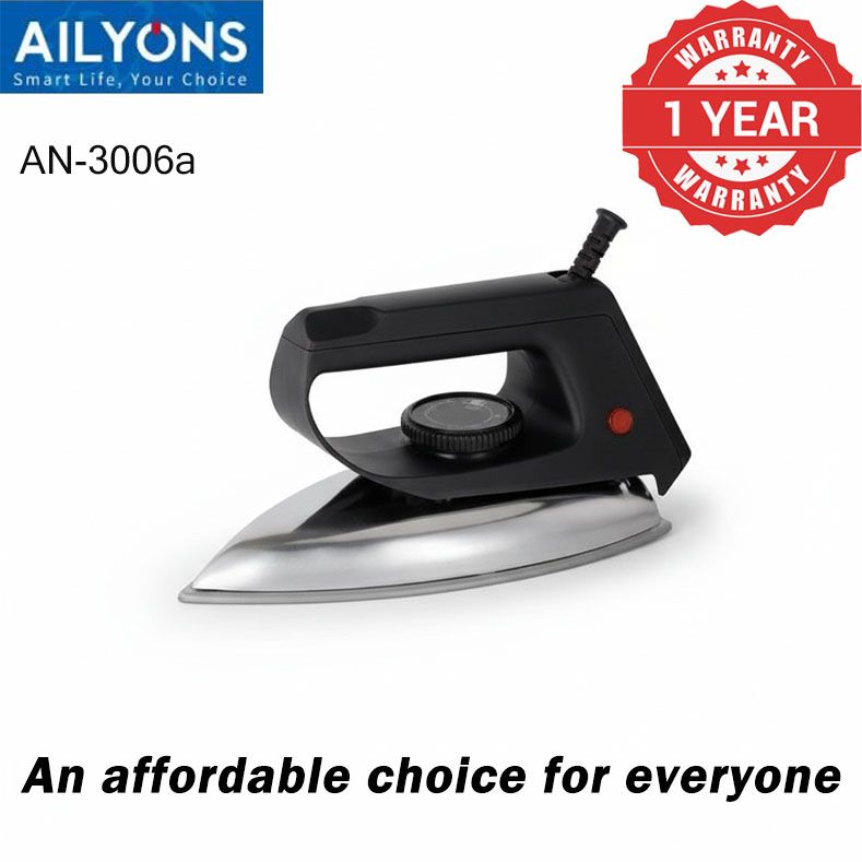 AILYONS Deluxe Dry Iron Box - AN-3006a Stainless Steel Bottom Plate  Irons  Steamers【HOT!】