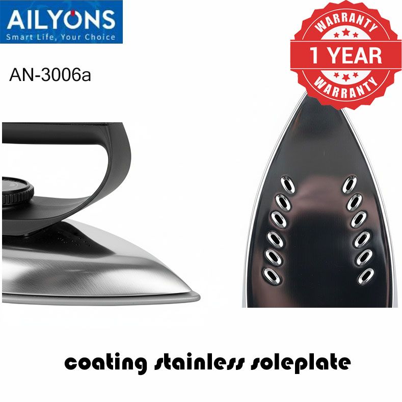 AILYONS Deluxe Dry Iron Box - AN-3006a Stainless Steel Bottom Plate  Irons  Steamers【HOT!】