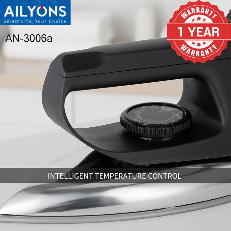 AILYONS Deluxe Dry Iron Box - AN-3006a Stainless Steel Bottom Plate  Irons  Steamers【HOT!】