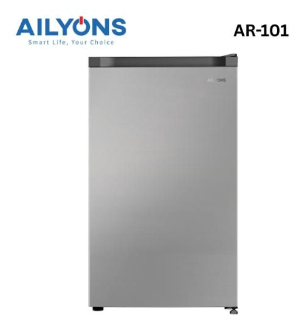 AILYONS 92L Single Door Fridge AR-101S Compact, Energy Saving, Fast Cooling Refrigerator - Silver Grey