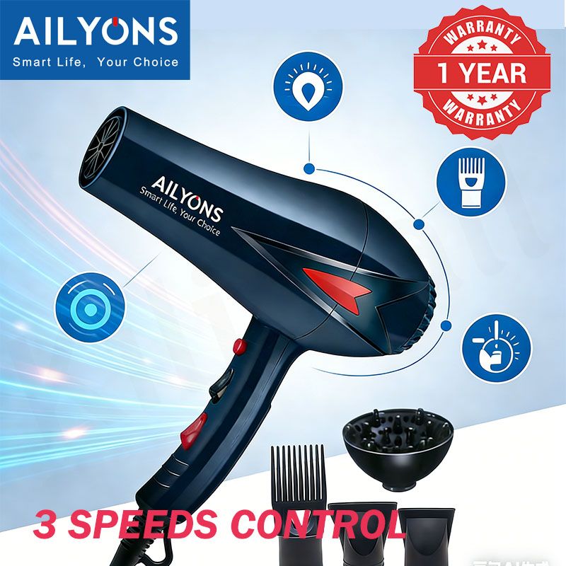 AILYONS U1 Professional Hair Blow Dry Hair Dryer With 4pcs Beauty Accessories - 2400W (1YR WRTY)