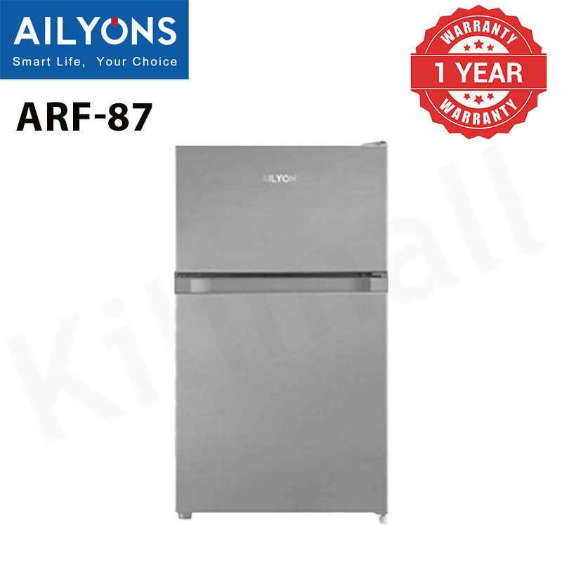 AILYONS 86L Double Door Fridge ARF-87 Refrigerator - Silver Grey