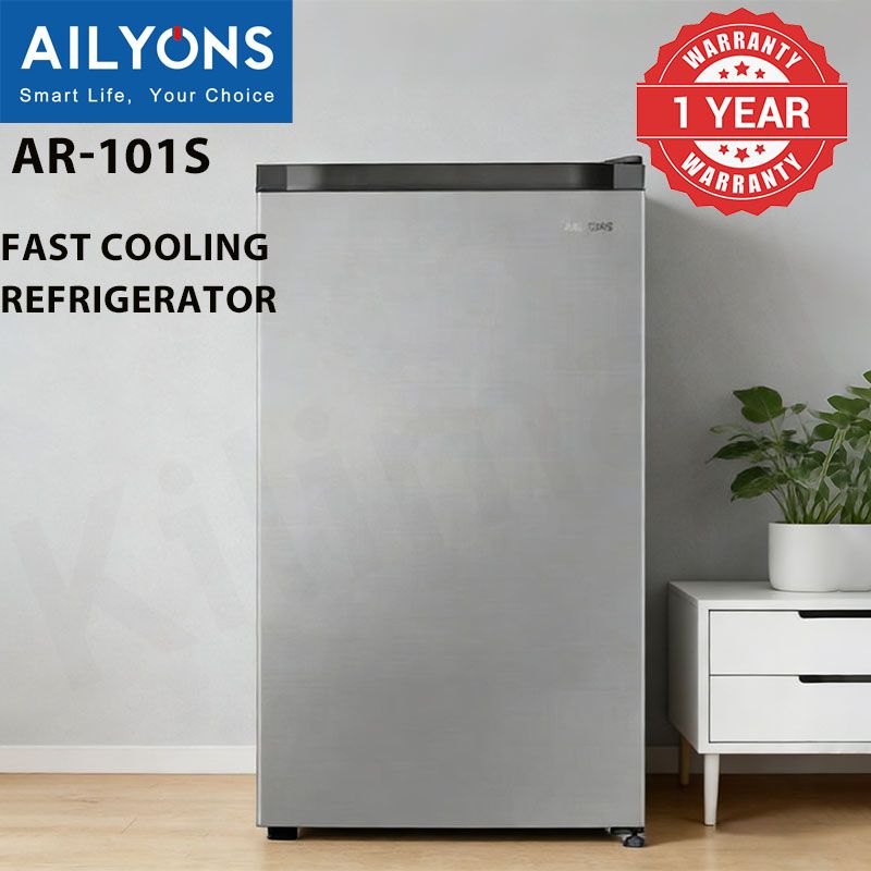 AILYONS 92L Single Door Fridge AR-101S Compact, Energy Saving, Fast Cooling Refrigerator - Silver Grey
