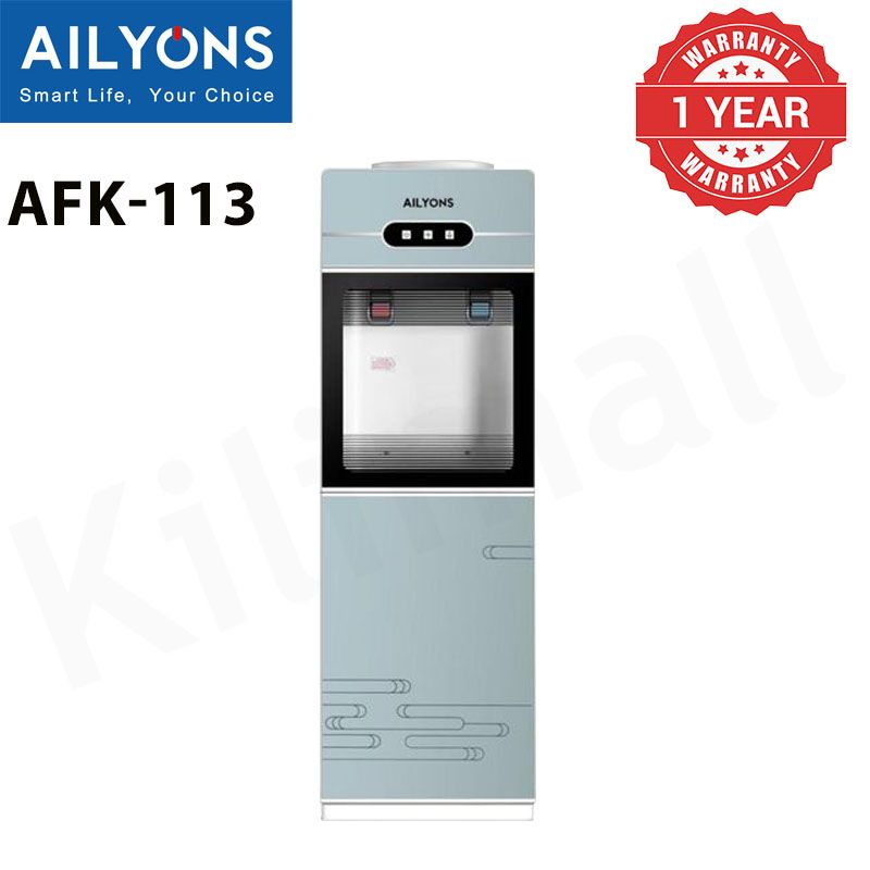 AILYONS AFK-113 Water Dispenser Hot And Normal standing dispenser With Storage Cabinet  ousehold Appliance 2 Faucets Kitchen Appliance big size- Grey (1YR WRTY)
