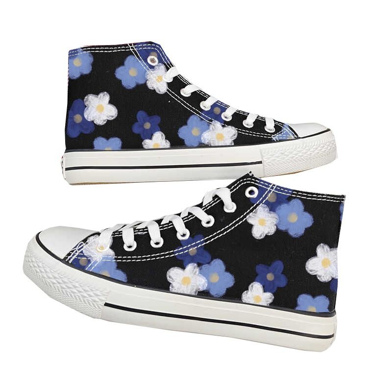 SUPPER NICE BIG SIZE 37-43Niche original design canvas shoes for girls four-season high-top casual skateboard shoes trend round toe Korean version ladys shoes womens shoes students shoes