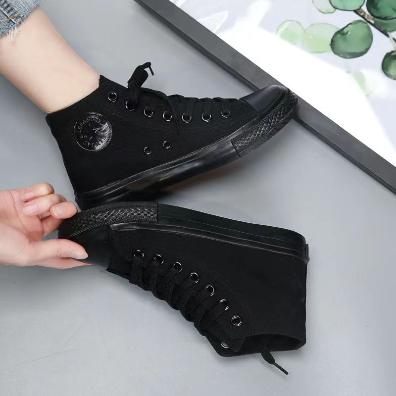 BIG SIZE 40-47Black high-top espadrilles fashionable classic and versatile espadrilles men's casual shoes board shoes flat shoes single shoes mens shoes flats shoes loafers shoes mens canvas shoes