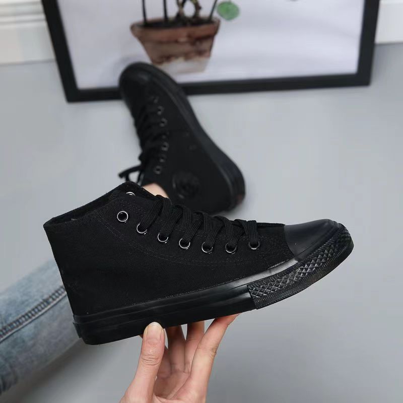 BIG SIZE 40-47Black high-top espadrilles fashionable classic and versatile espadrilles men's casual shoes board shoes flat shoes single shoes mens shoes flats shoes loafers shoes mens canvas shoes