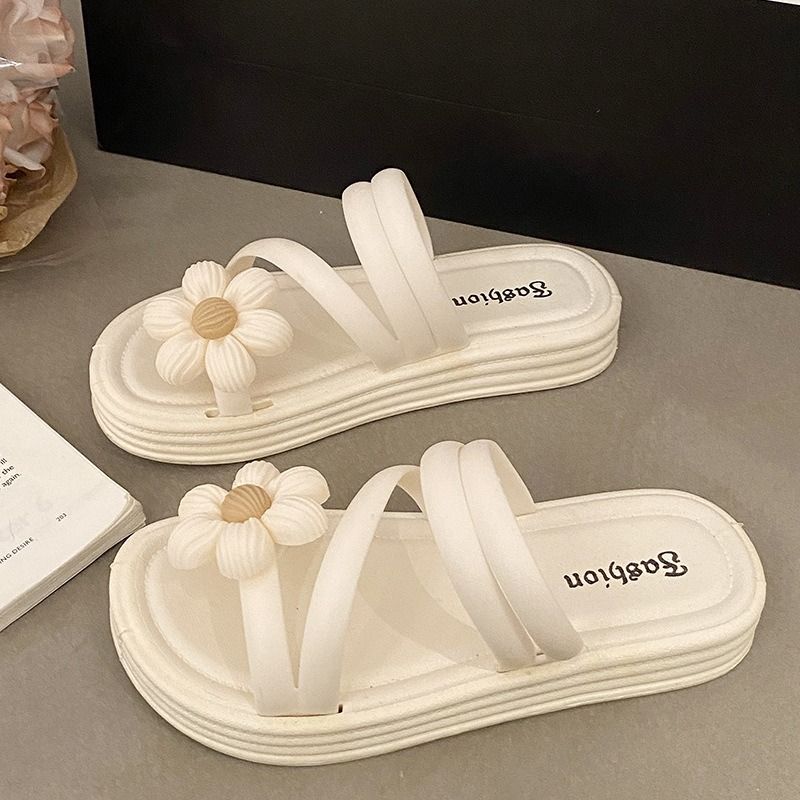 New Flower Sandals, Women's Platform Non-slip Slippers, Romantic Flower Beach Shoes, New Summer Fairy Style, Slippers, Roman Casual Shoes, Multi-scene Women's Shoes
