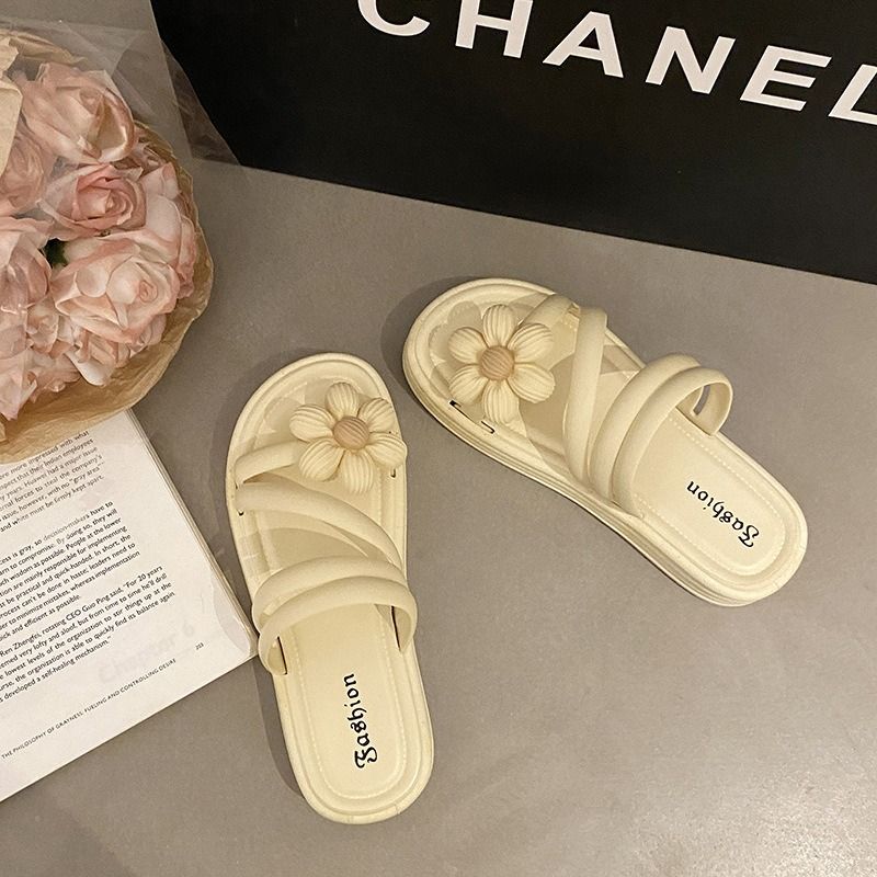 New Flower Sandals, Women's Platform Non-slip Slippers, Romantic Flower Beach Shoes, New Summer Fairy Style, Slippers, Roman Casual Shoes, Multi-scene Women's Shoes