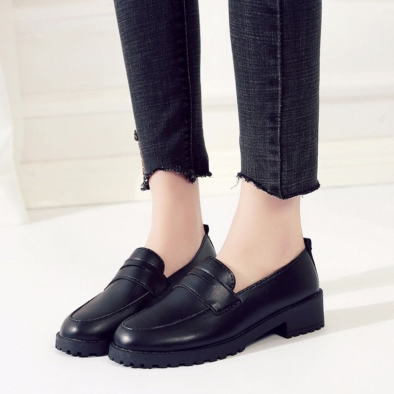 Comfortable work shoes LADYS shoes loafers shoes flats shoes for womens shoes soft girl ins retro small leather shoes for girls Korean version wild ulzzang flat single shoes