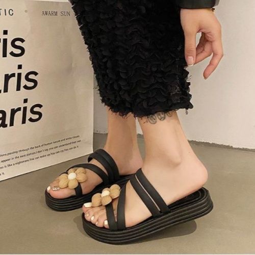 New Flower Sandals, Women's Platform Non-slip Slippers, Romantic Flower Beach Shoes, New Summer Fairy Style, Slippers, Roman Casual Shoes, Multi-scene Women's Shoes
