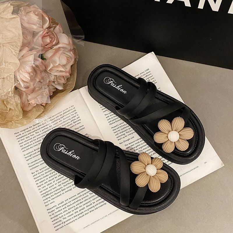 New Flower Sandals, Women's Platform Non-slip Slippers, Romantic Flower Beach Shoes, New Summer Fairy Style, Slippers, Roman Casual Shoes, Multi-scene Women's Shoes